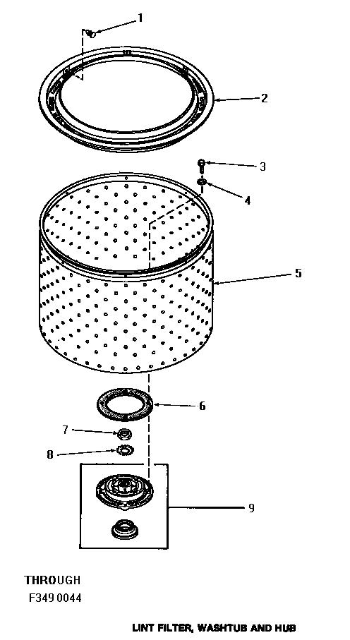 10 - LINT FILTER, WASHTUB & HUB