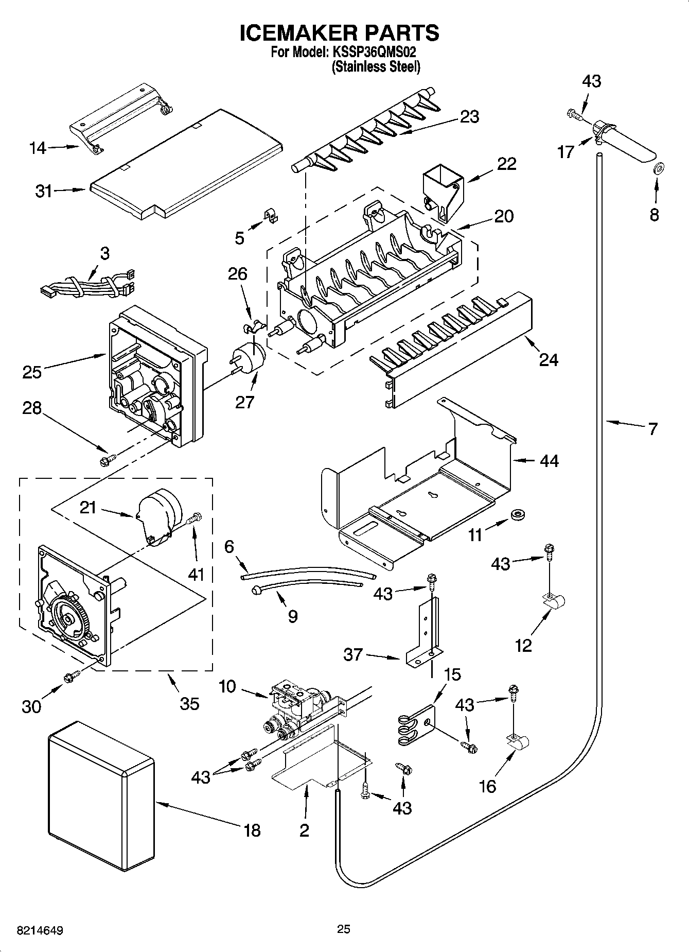 15 - ICEMAKER PARTS