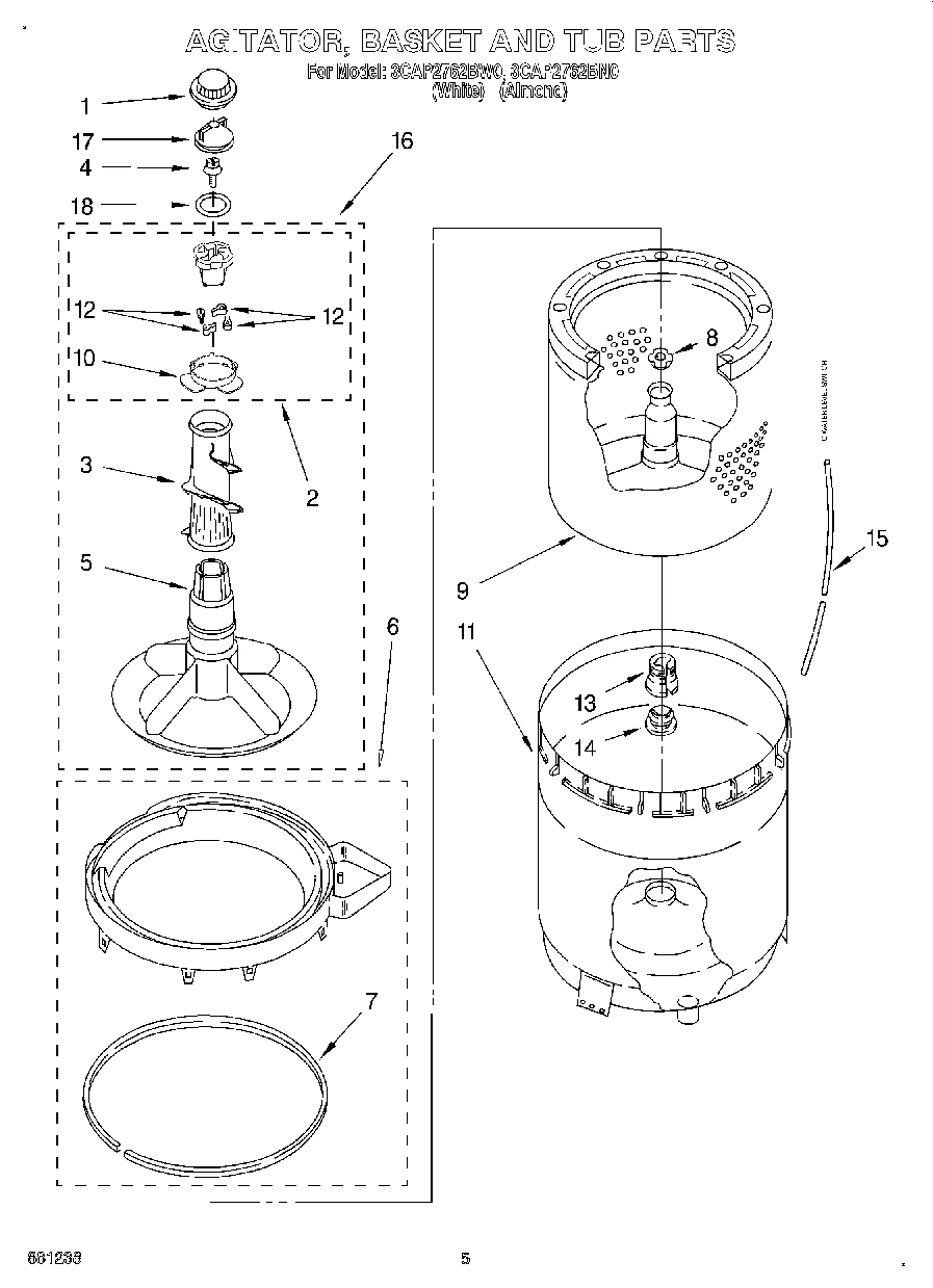 03 - AGITATOR, BASKET AND TUB