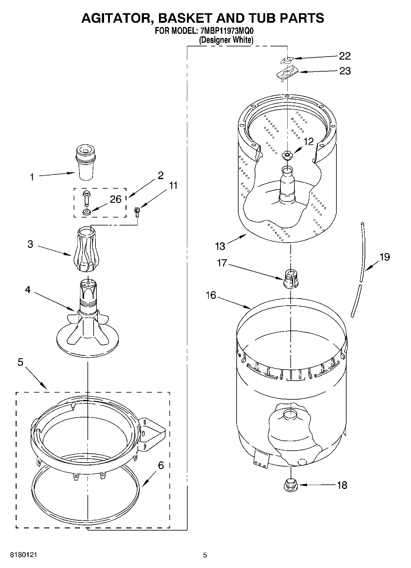 03 - AGITATOR, BASKET AND TUB PARTS