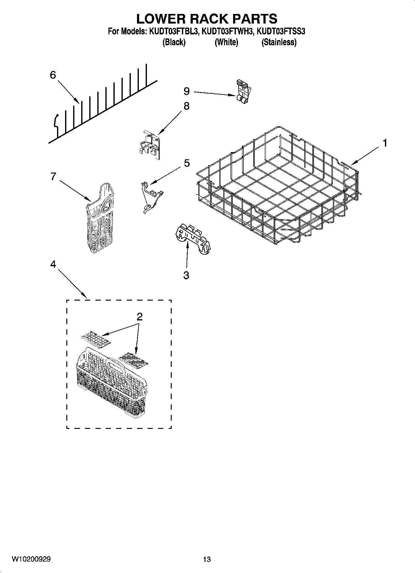 10 - LOWER RACK PARTS