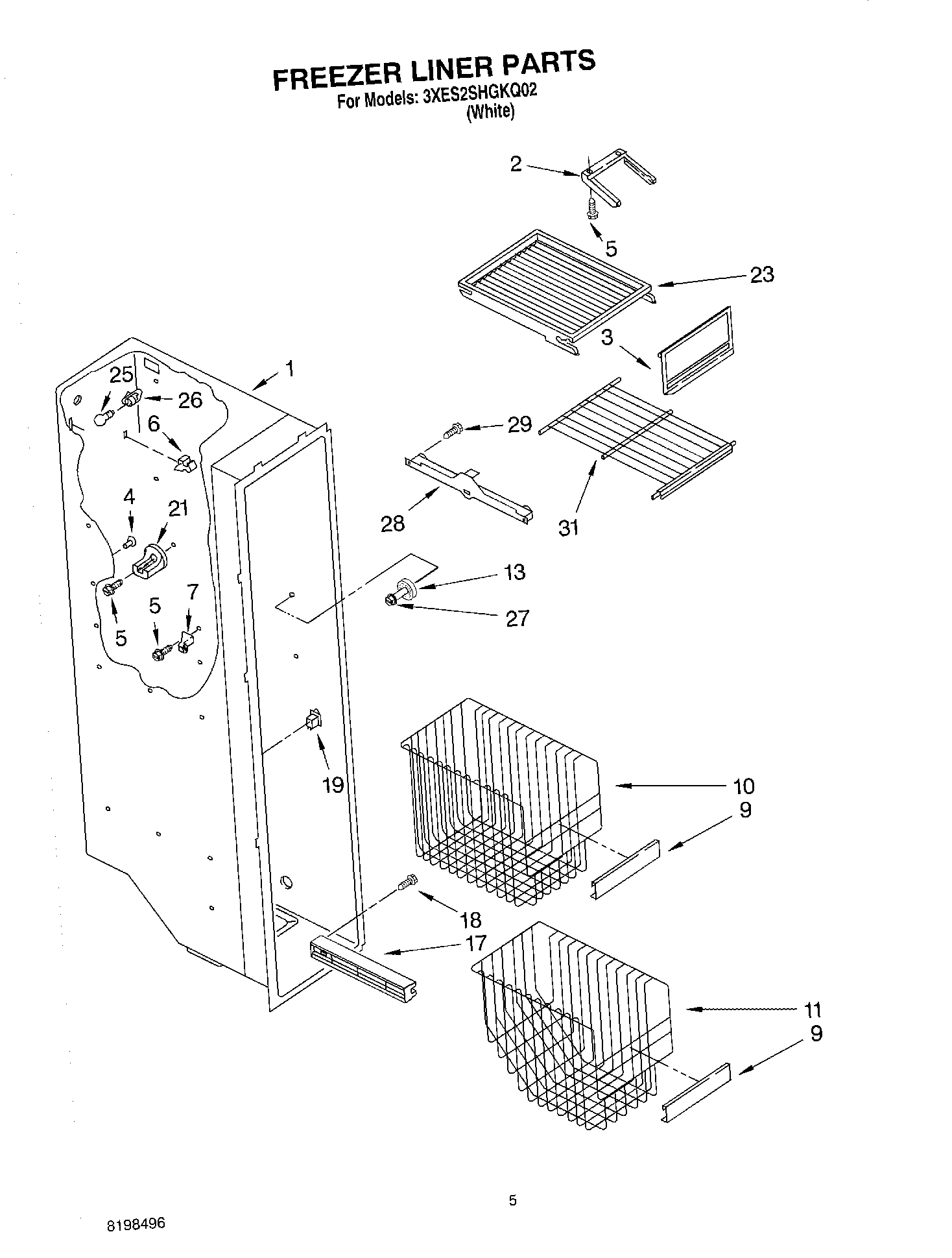 04 - FREEZER LINER PARTS