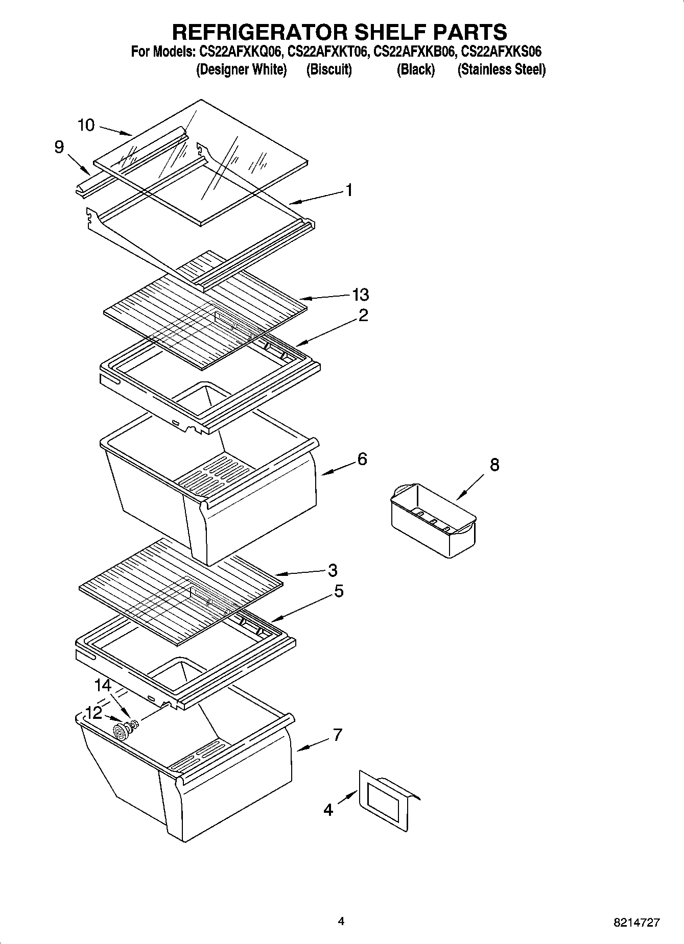 03 - REFRIGERATOR SHELF PARTS