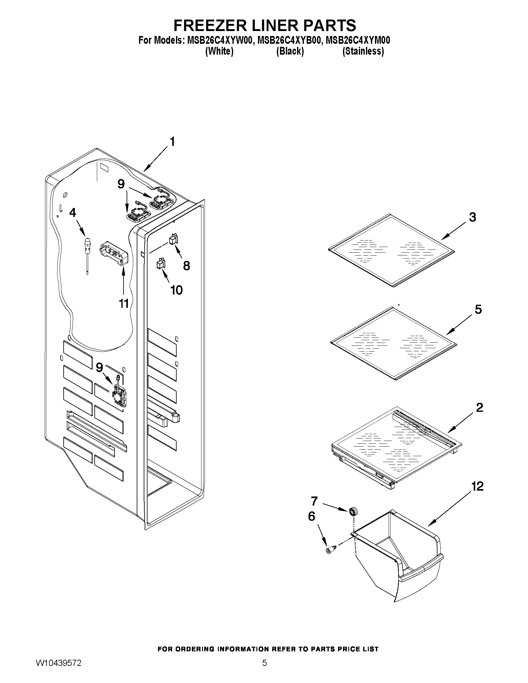 04 - FREEZER LINER PARTS