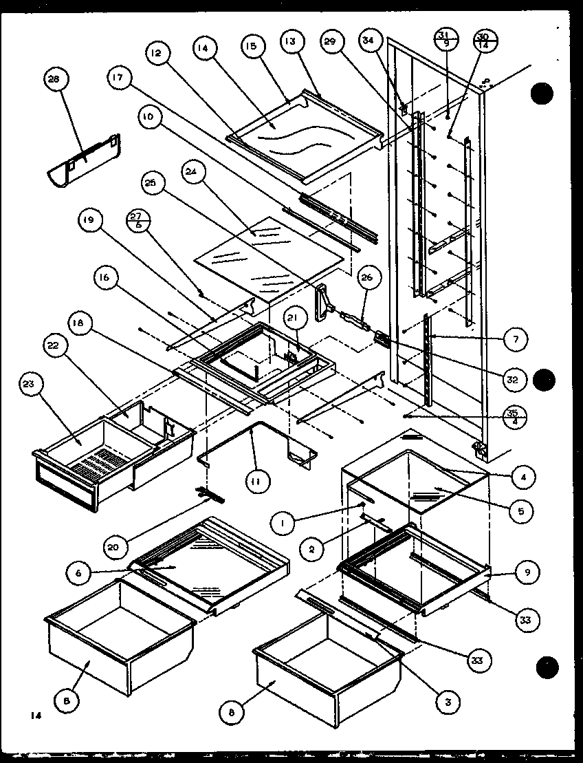 14 - REF SHELVING AND DRAWERS