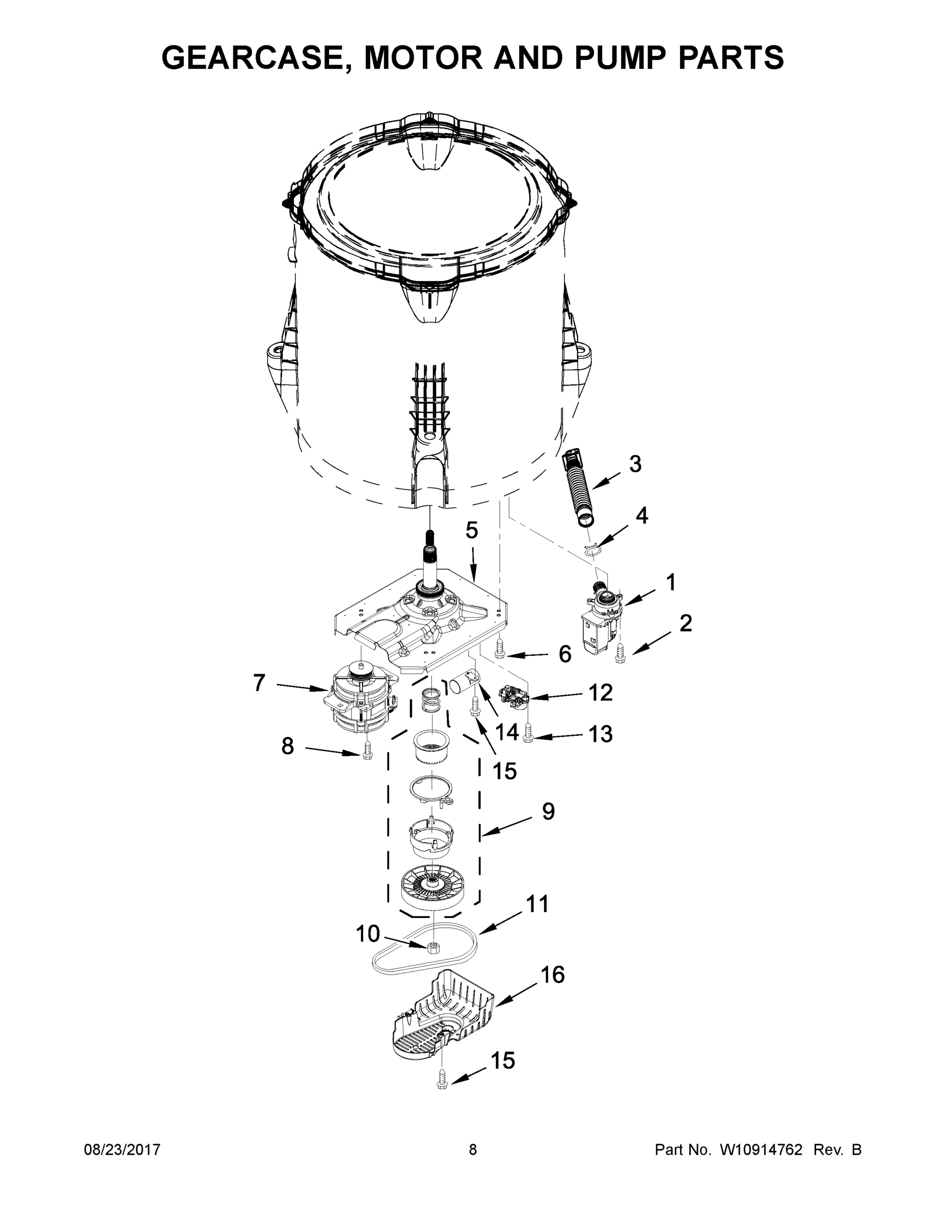 05 - GEARCASE, MOTOR AND PUMP PARTS