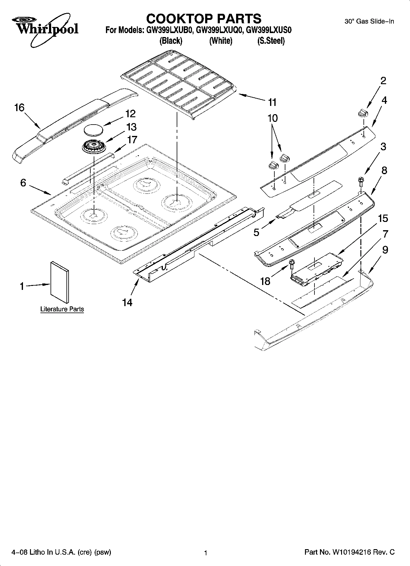 01 - COOKTOP PARTS