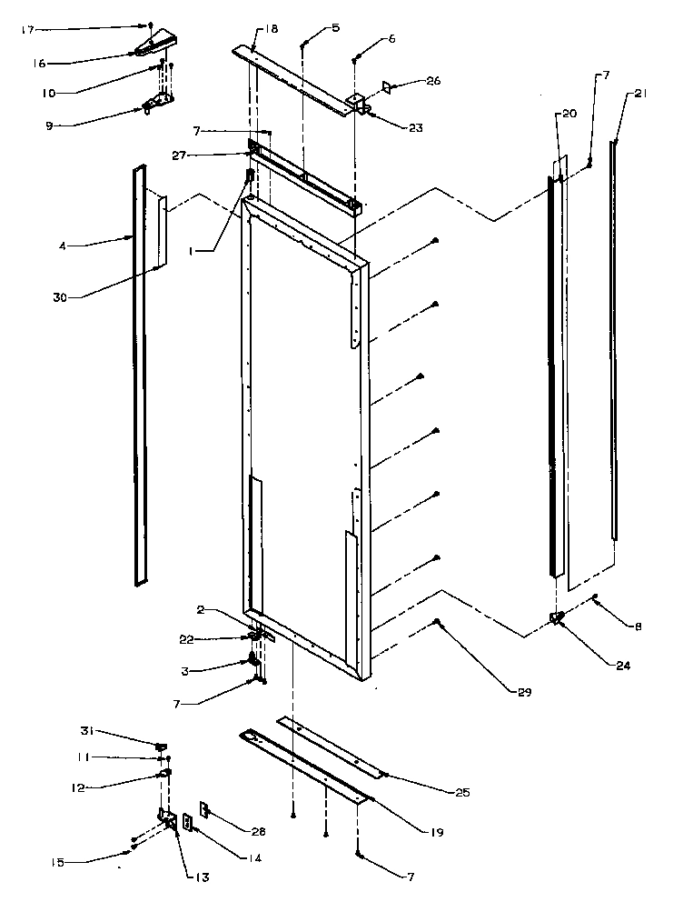 12 - REF DOOR HINGE & TRIM PARTS