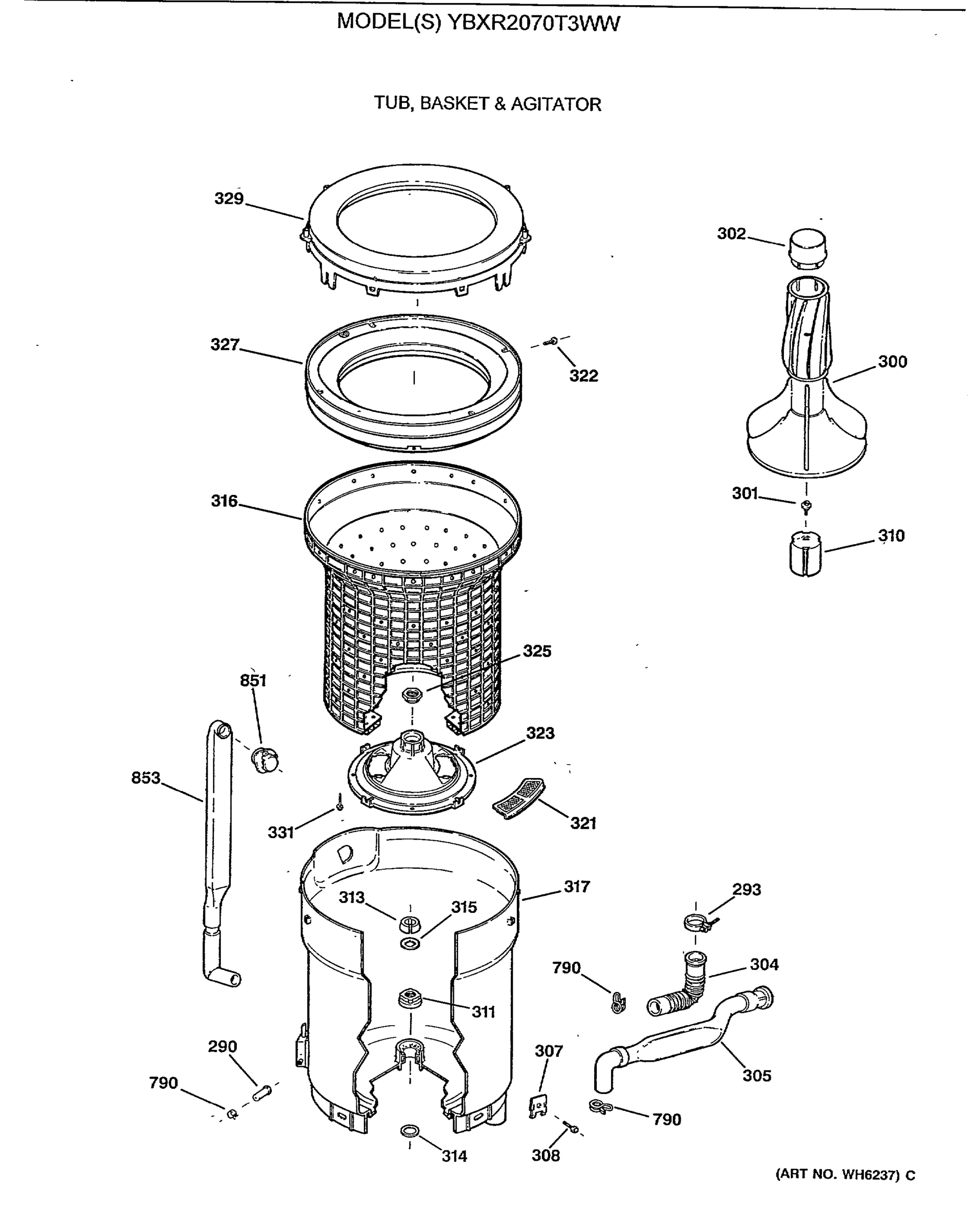 TUB, BASKET & AGITATOR