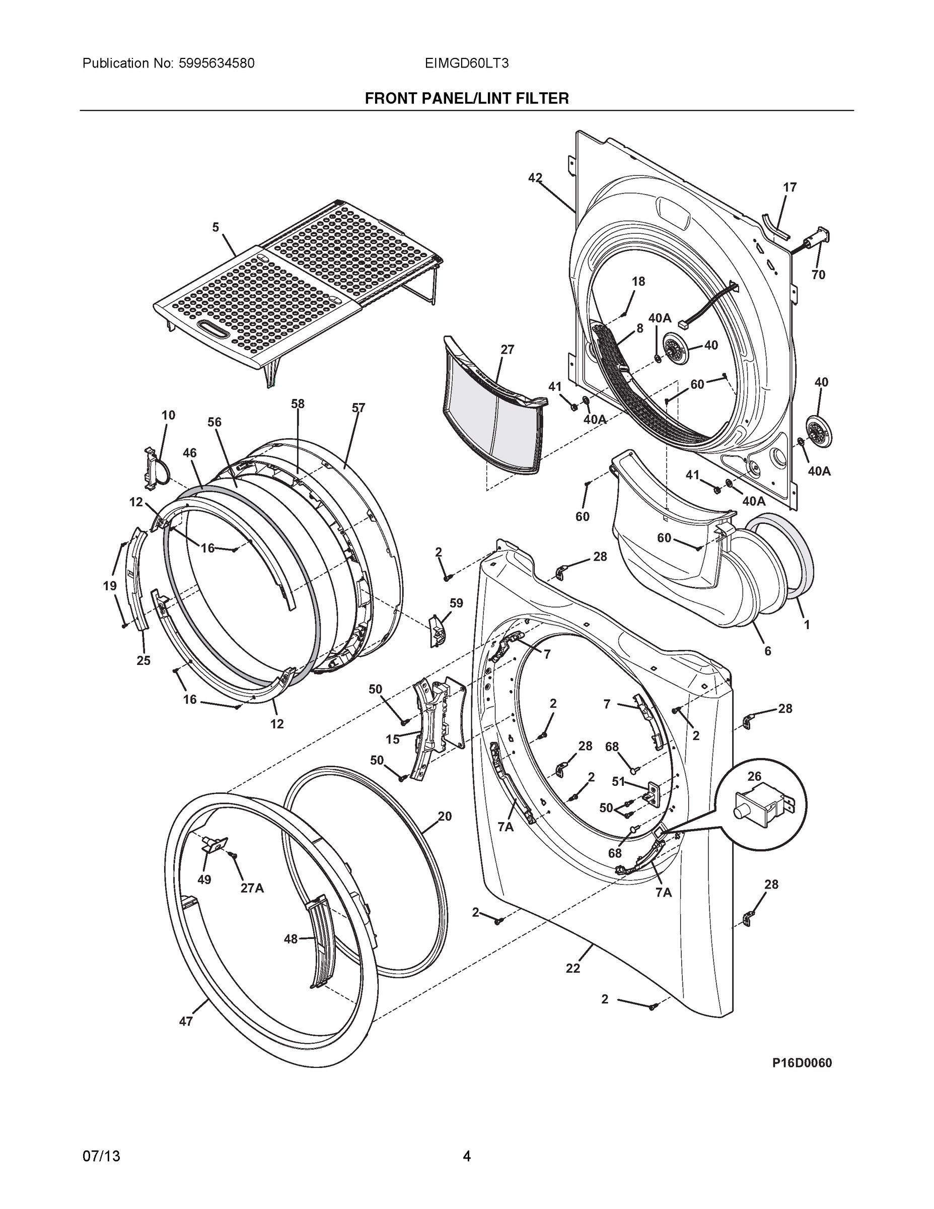 03 - FRONT PANEL/LINT FILTER