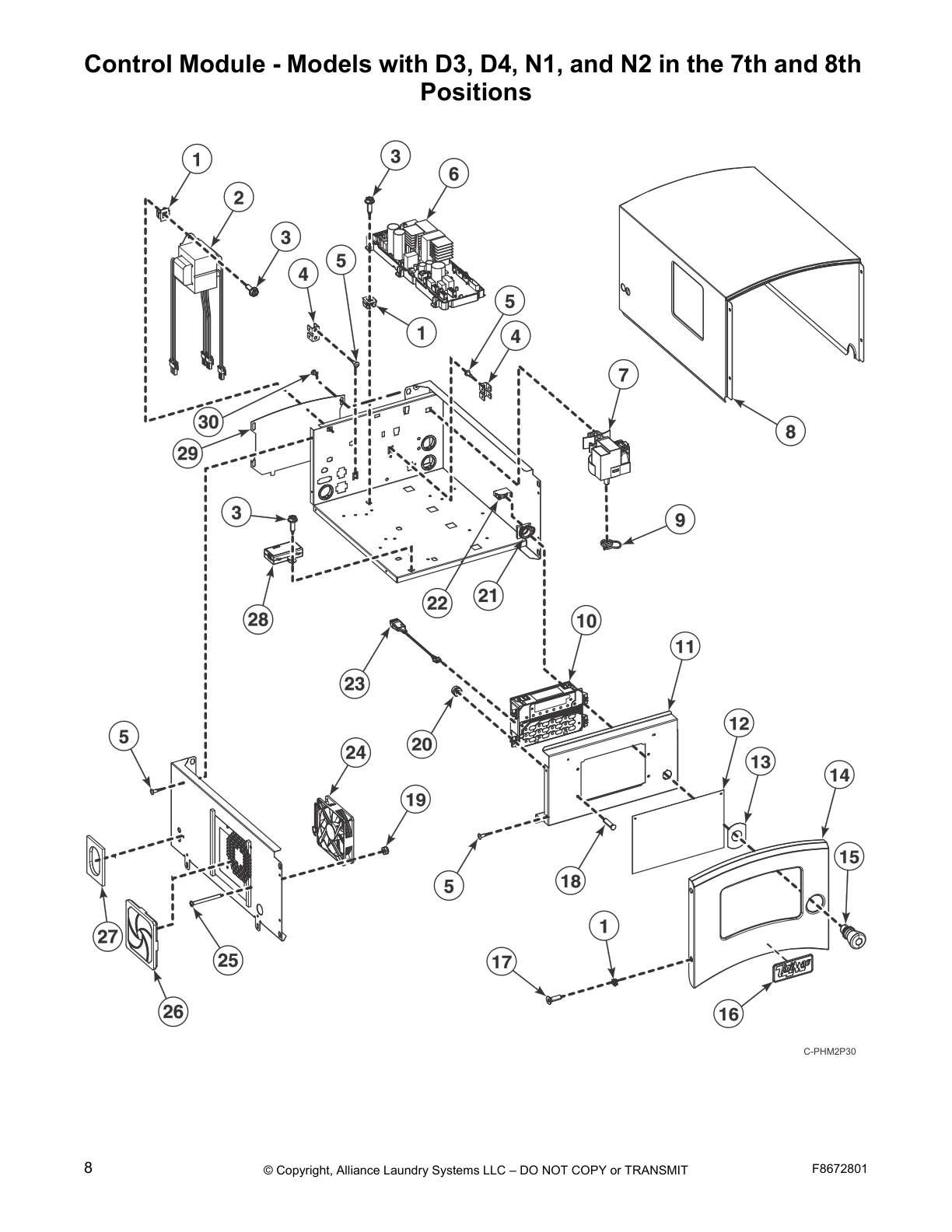 Control Module - Models with D3, D4, N1, and N2 in the 7th and 8th
Positions
