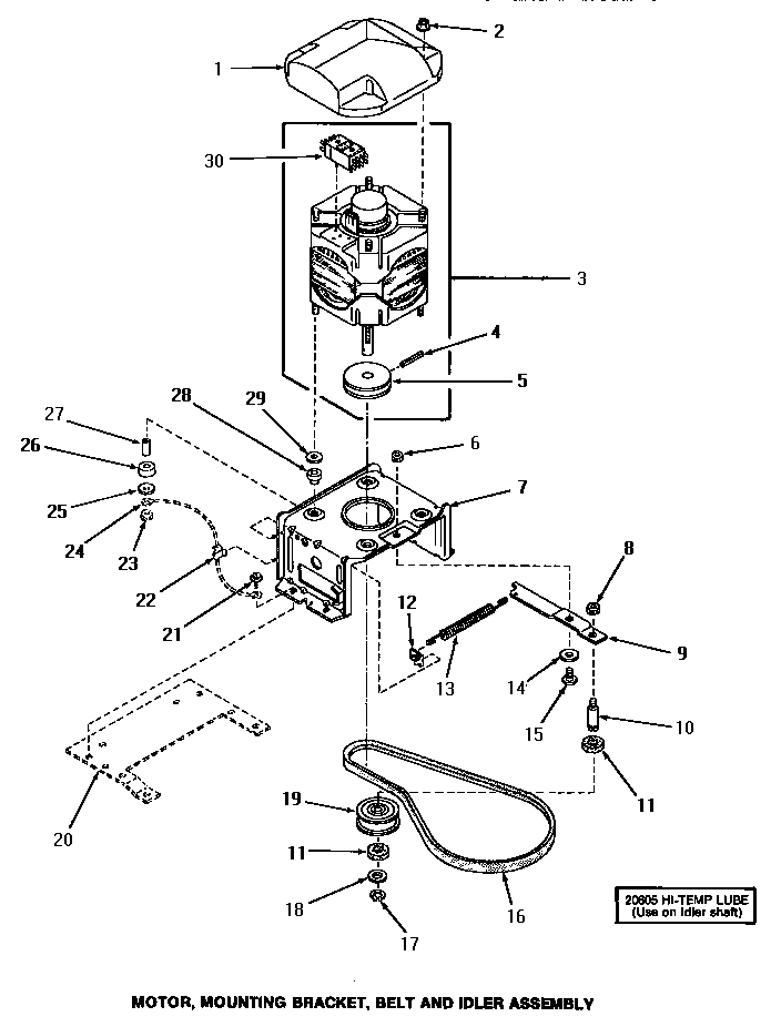 16 - MOTOR, MTG BRACKET, BELT & IDLER ASSY