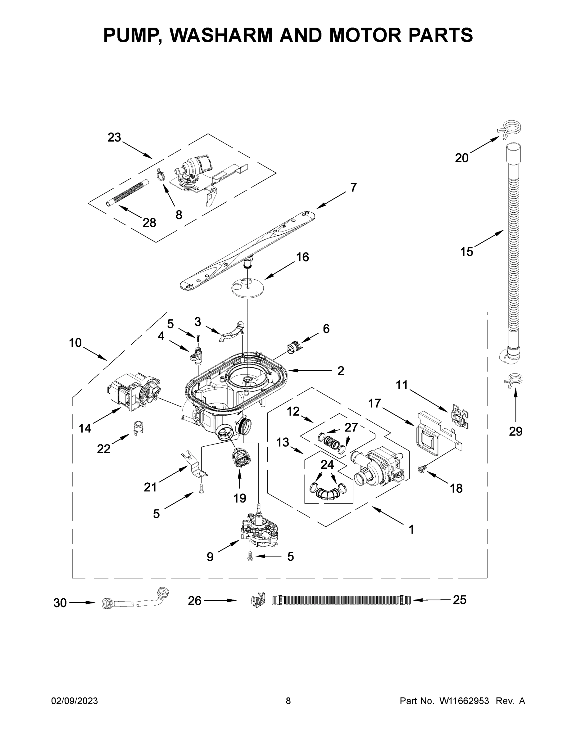 05 - PUMP, WASHARM AND MOTOR PARTS