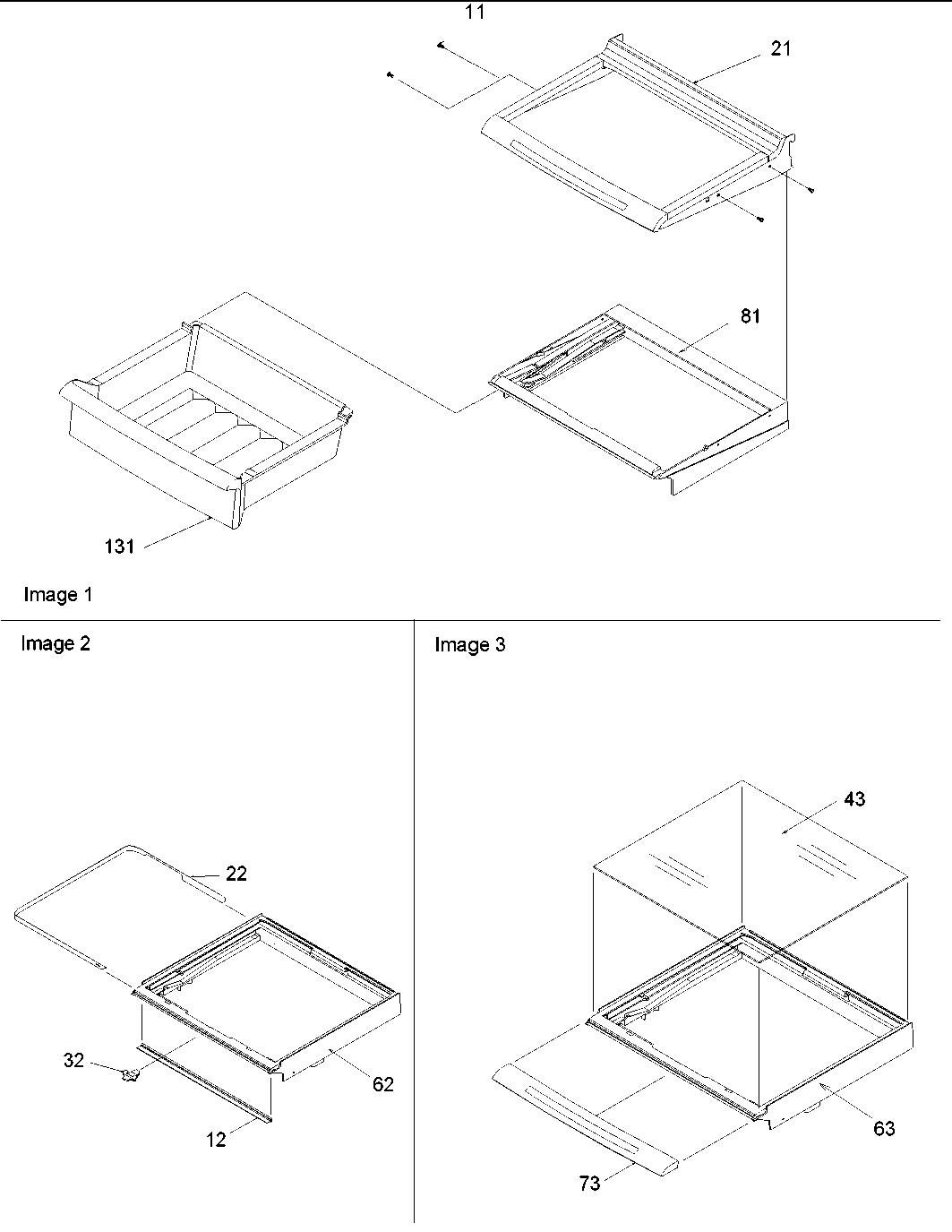 03 - Deli, Shelves & Crisper Assy
