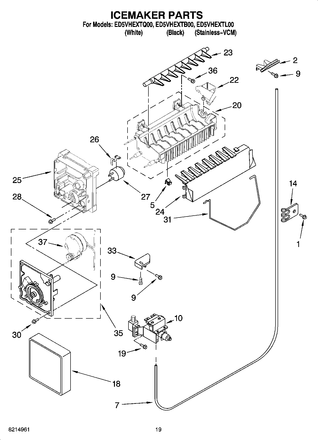 12 - ICEMAKER PARTS, OPTIONAL PARTS (NOT INCLUDED)