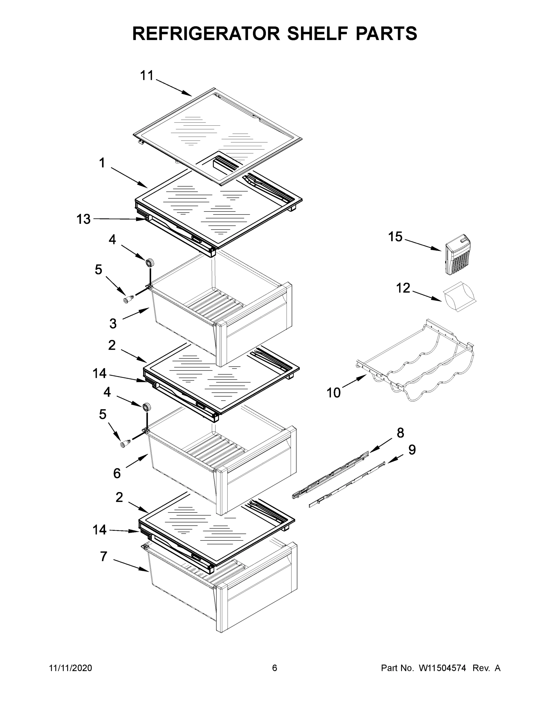 04 - REFRIGERATOR SHELF PARTS
