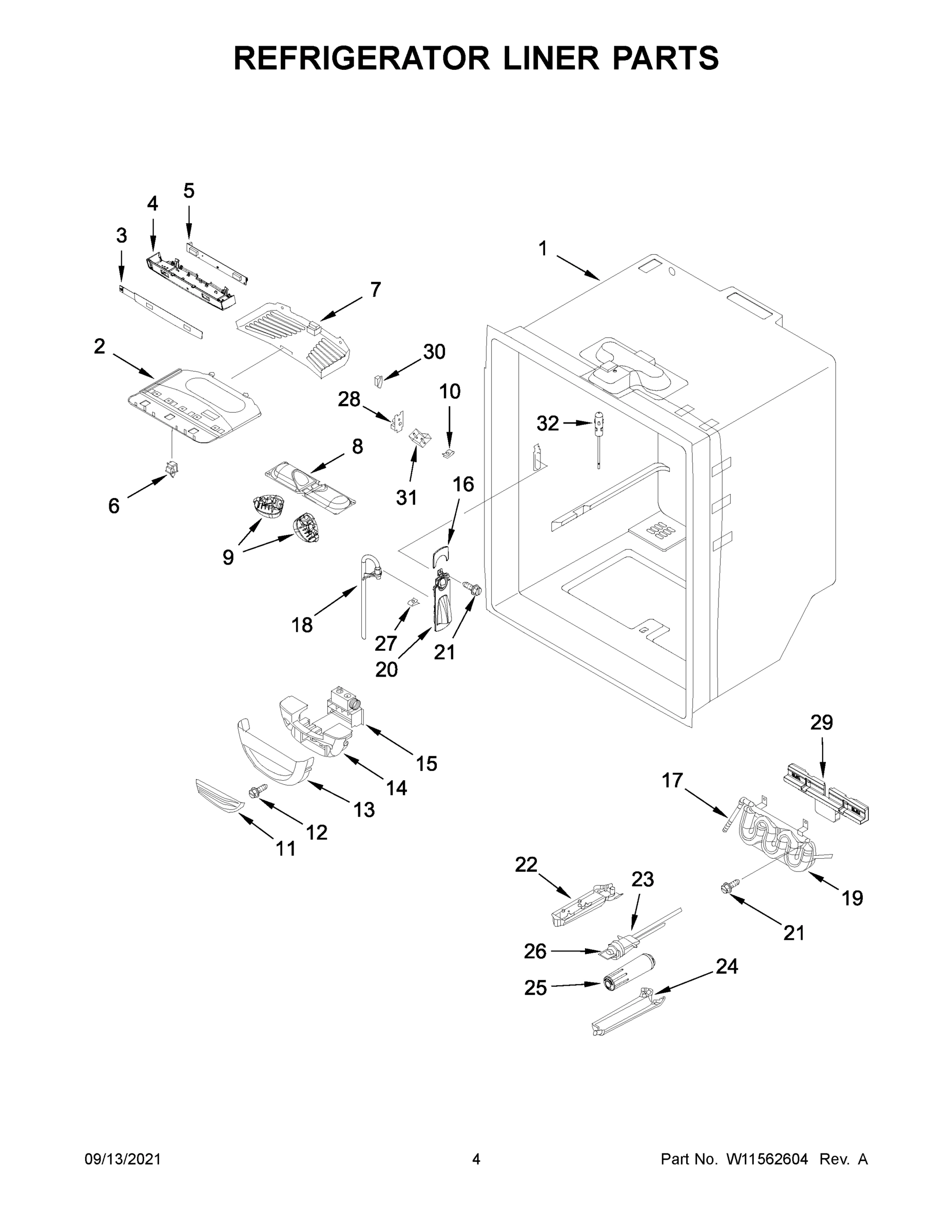 03 - REFRIGERATOR LINER PARTS