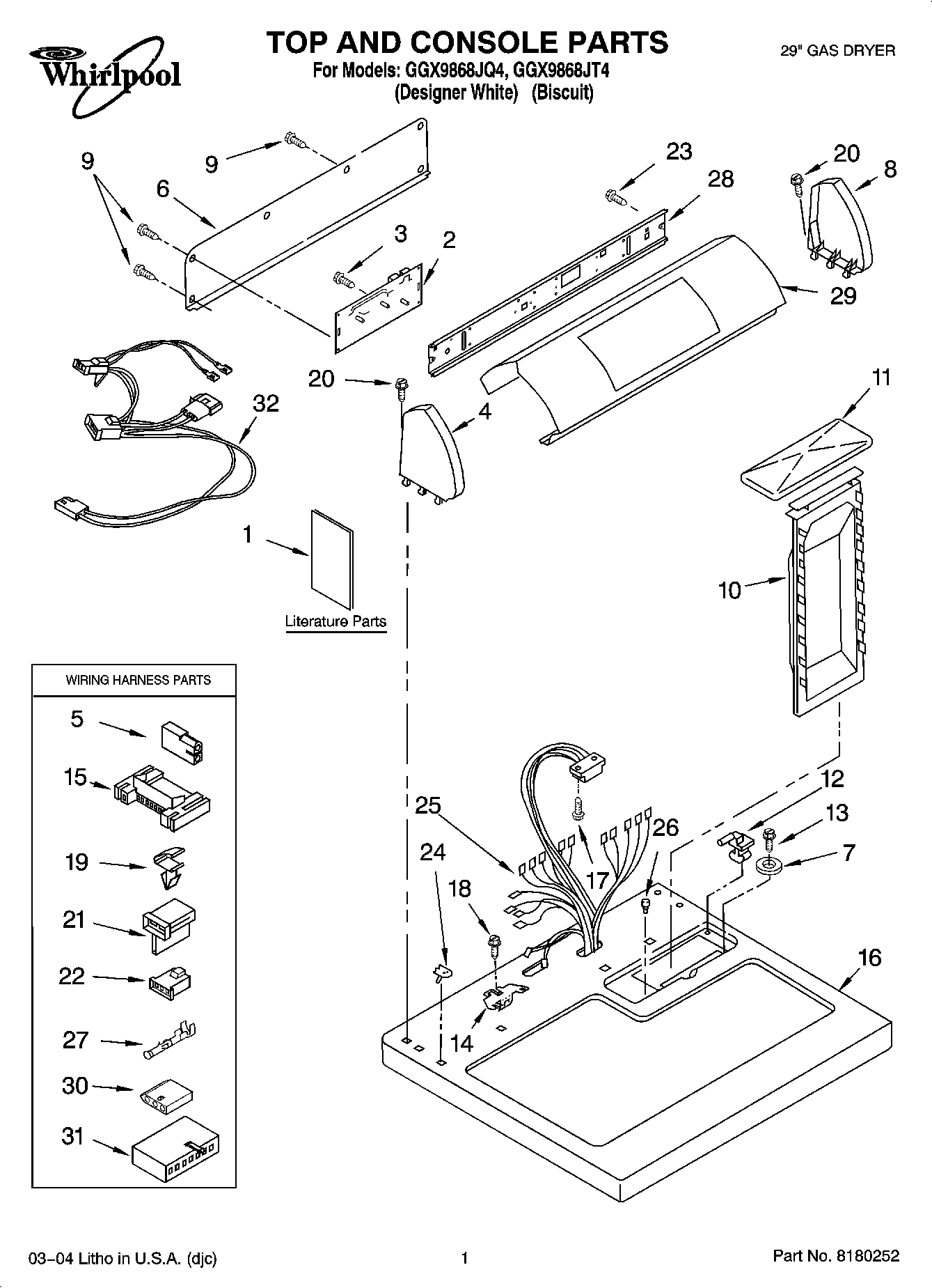 01 - TOP AND CONSOLE PARTS
