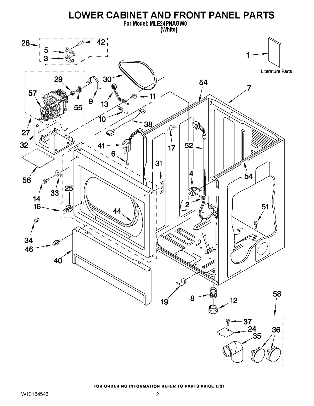 01 - LOWER CABINET AND FRONT PANEL PARTS