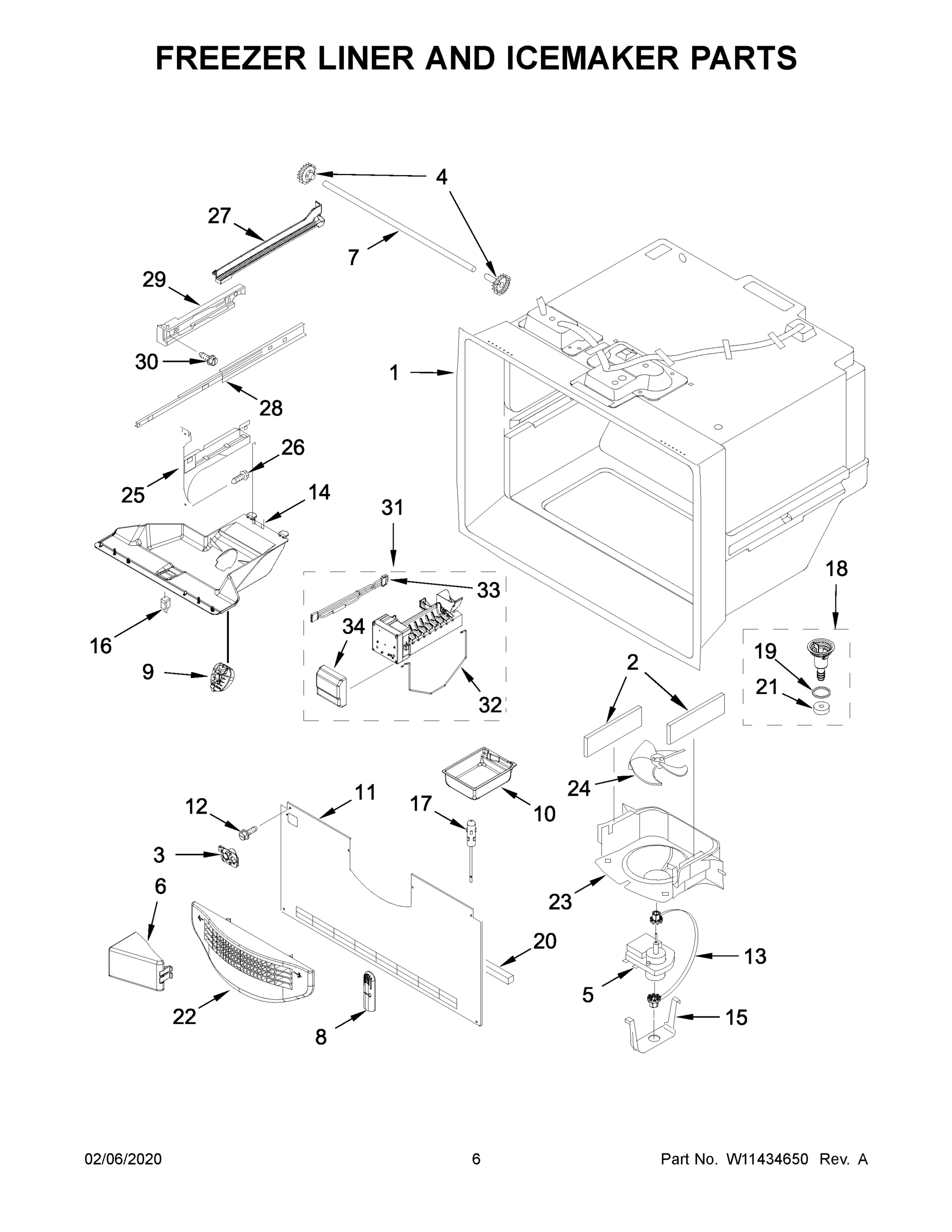 04 - FREEZER LINER AND ICEMAKER PARTS