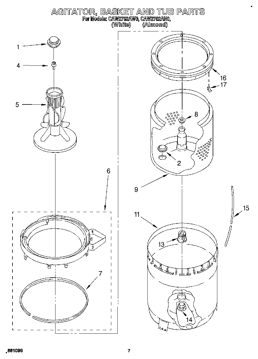 05 - AGITATOR, BASKET AND TUB