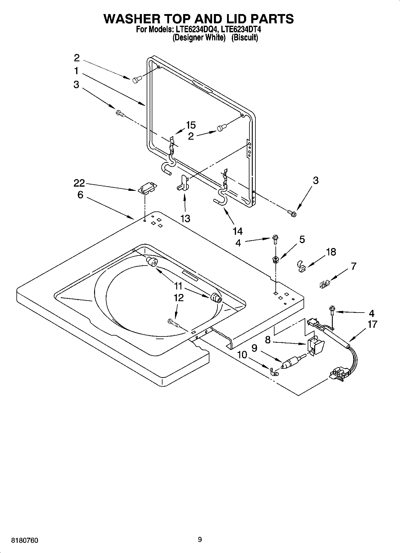 06 - WASHER TOP AND LID PARTS