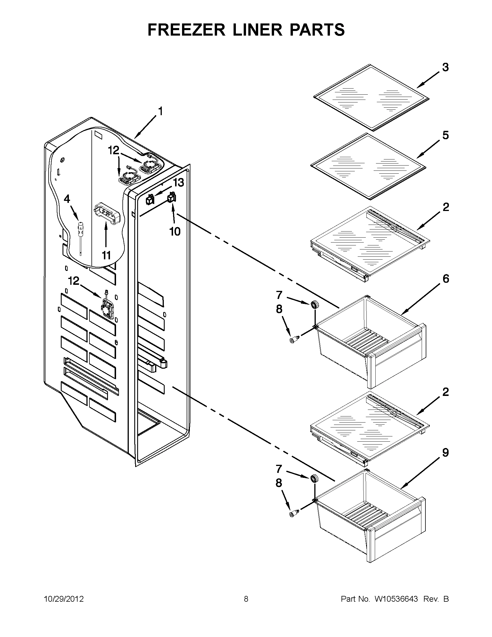 04 - FREEZER LINER PARTS