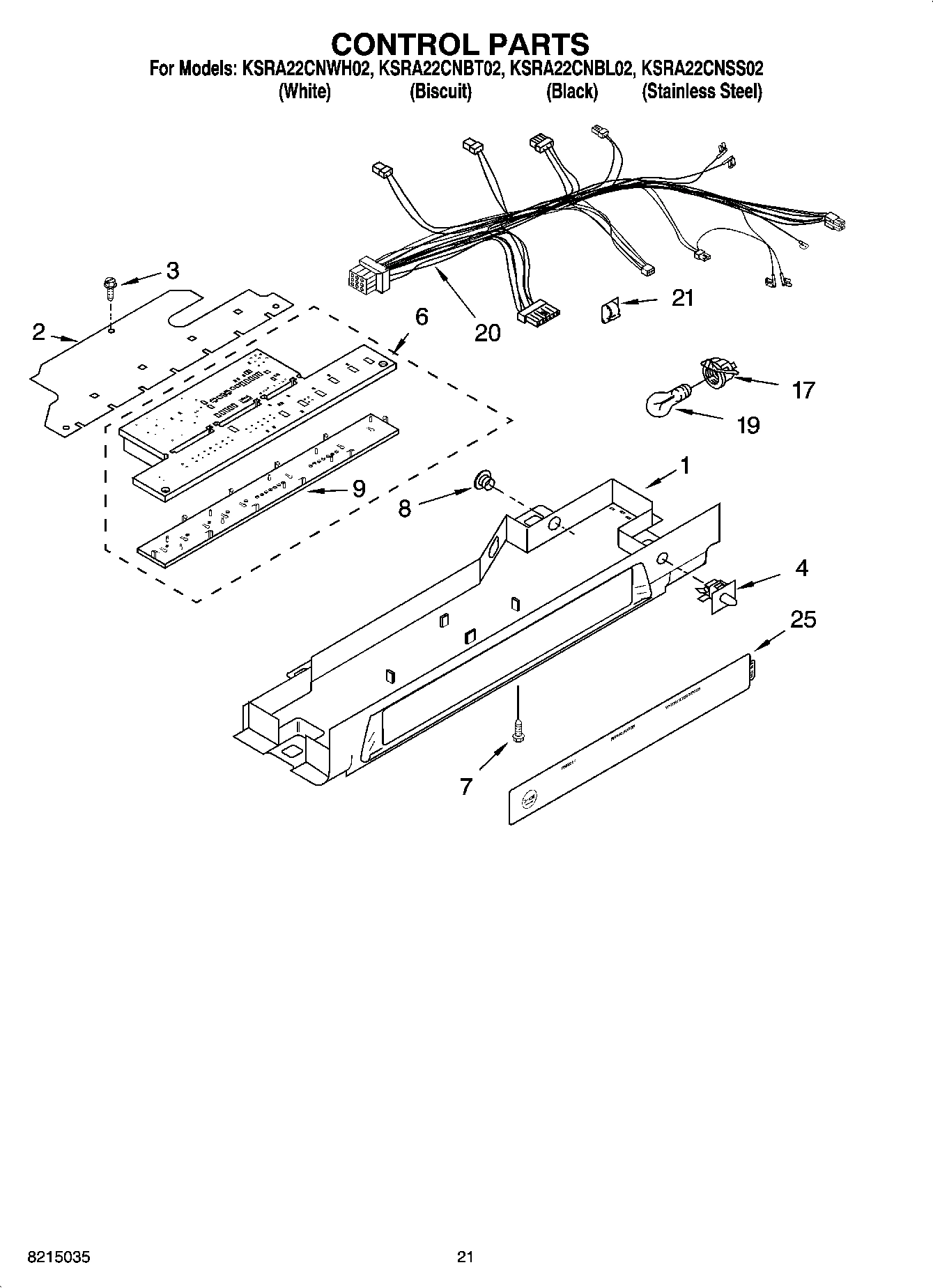 12 - CONTROL PARTS, OPTIONAL PARTS (NOT INCLUDED)