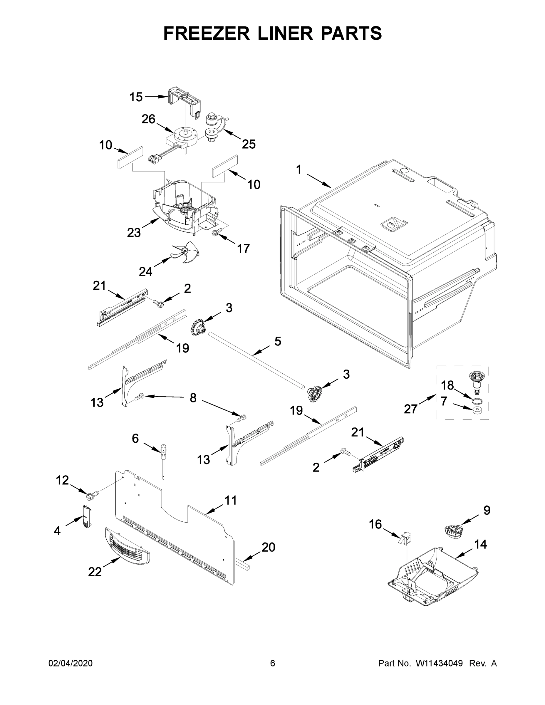 04 - FREEZER LINER PARTS