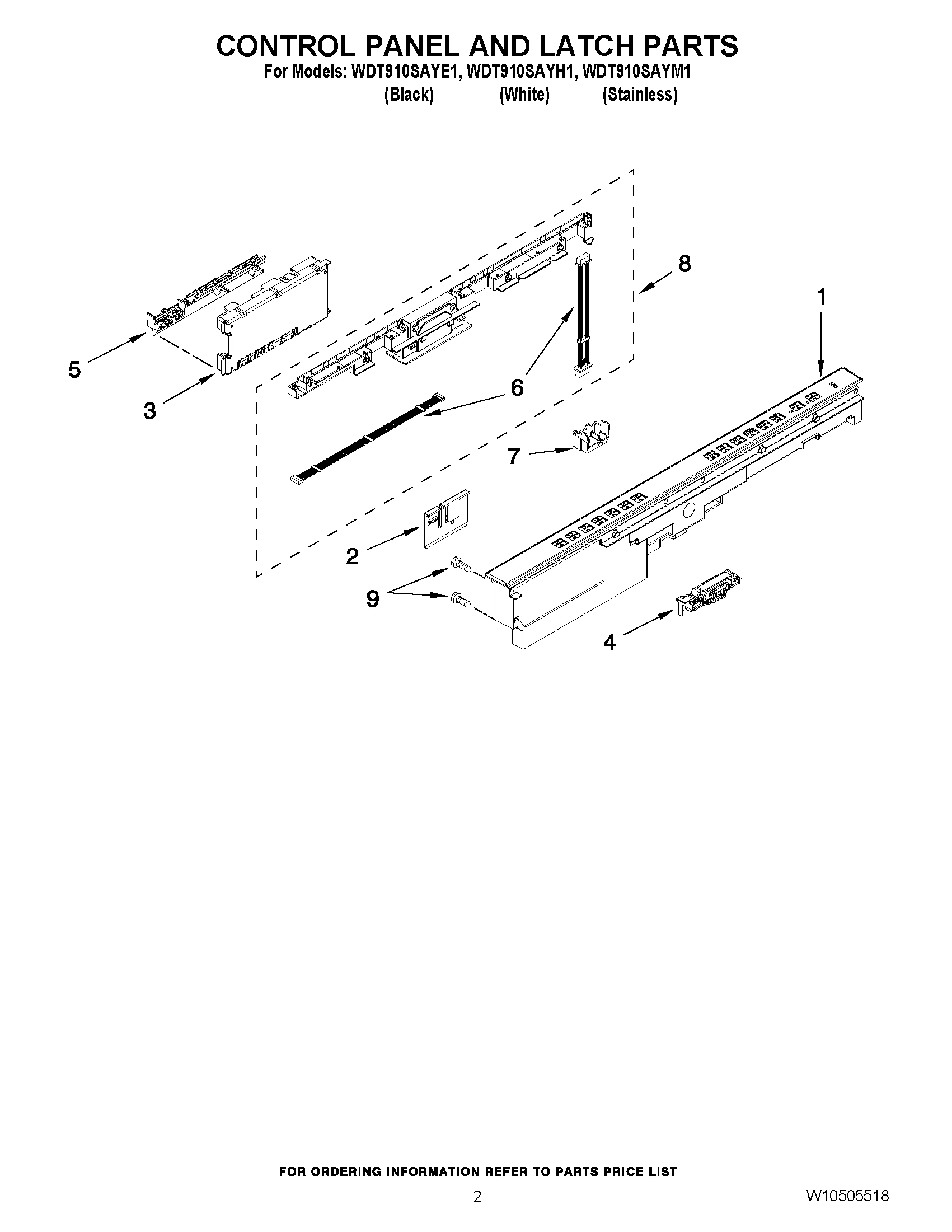 02 - CONTROL PANEL AND LATCH PARTS