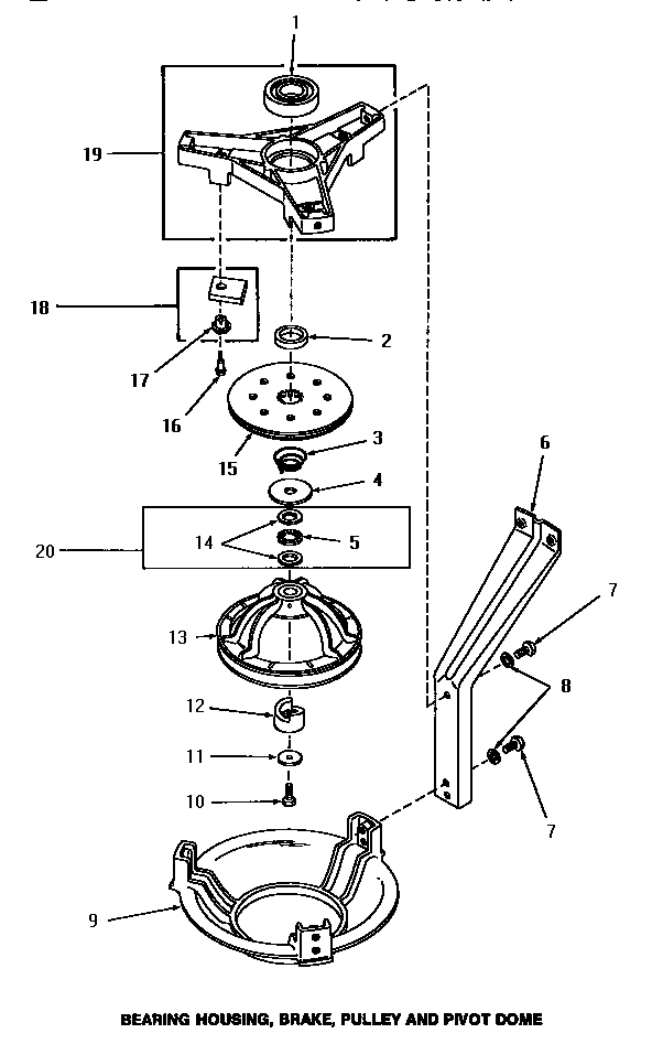 04 - BRG HSG/BRAKE/PULLEY & PIVOT DOME