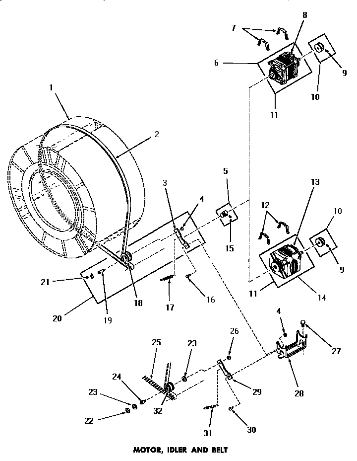 17 - MOTOR, IDLER & BELT