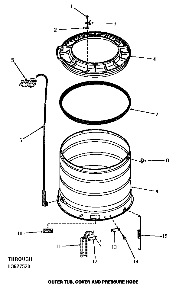 15 - OUTER TUB, COVER & PRESSURE HOSE