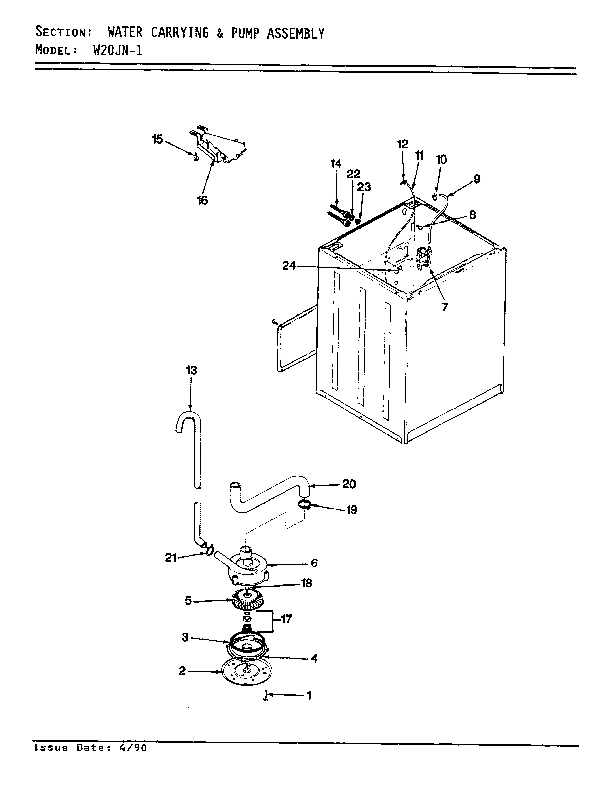 17 - WATER CARRYING & PUMP ASSY. (REV. E-F)
