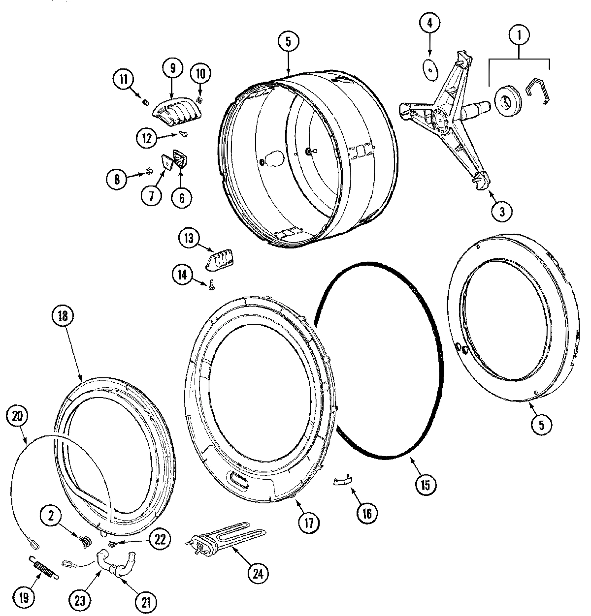 09 - SPINNER ASSEMBLY & OUTER TUB COVER
