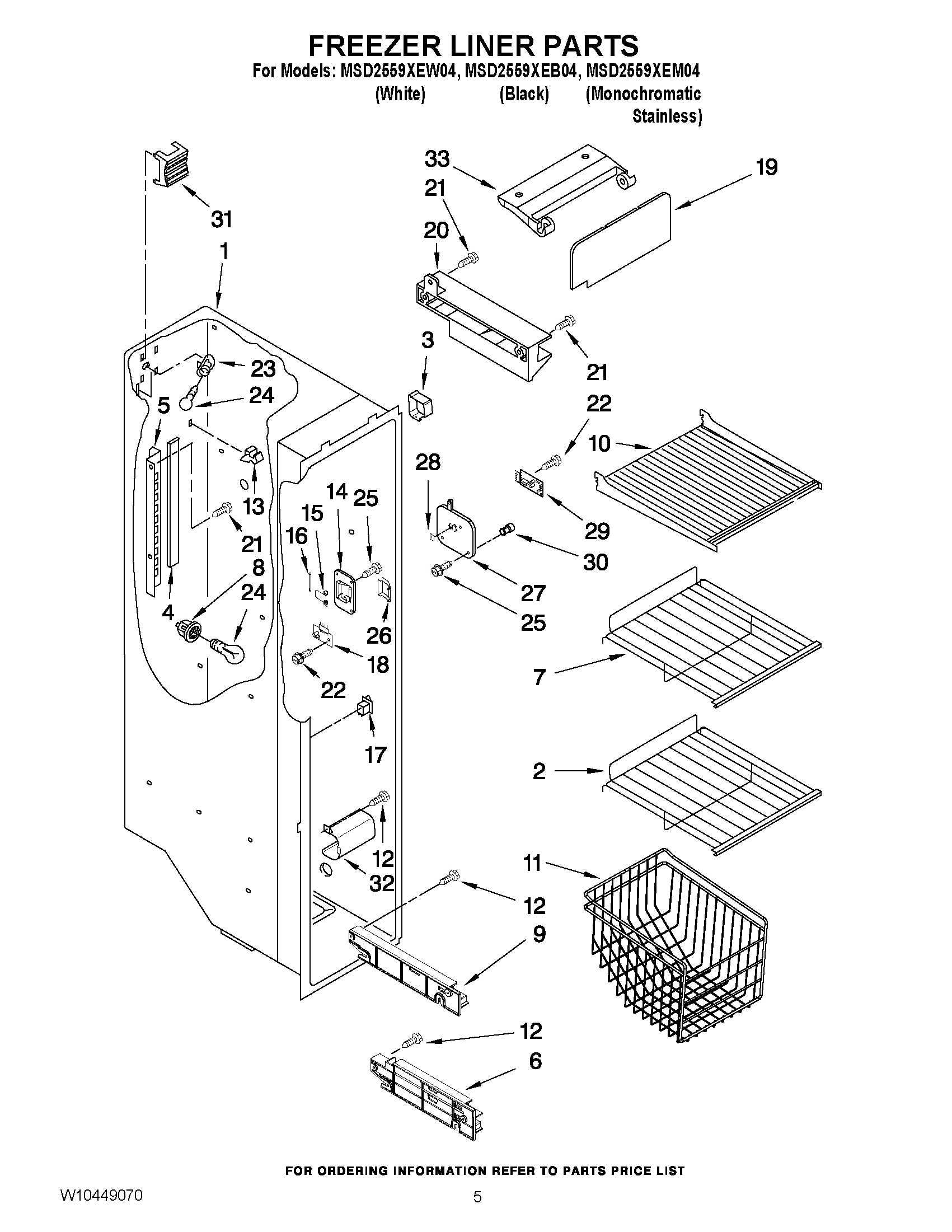 04 - FREEZER LINER PARTS