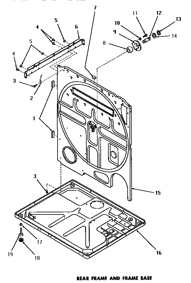 21 - REAR FRAME AND FRAME BASE