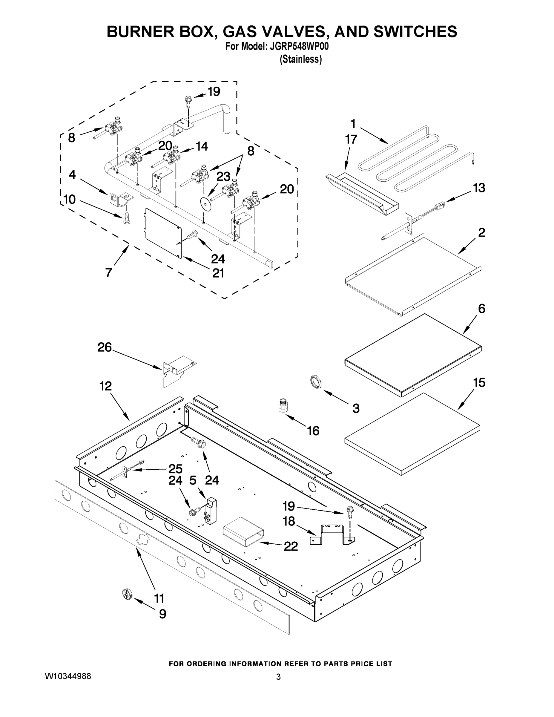 02 - BURNER BOX, GAS VALVES, AND SWITCHES