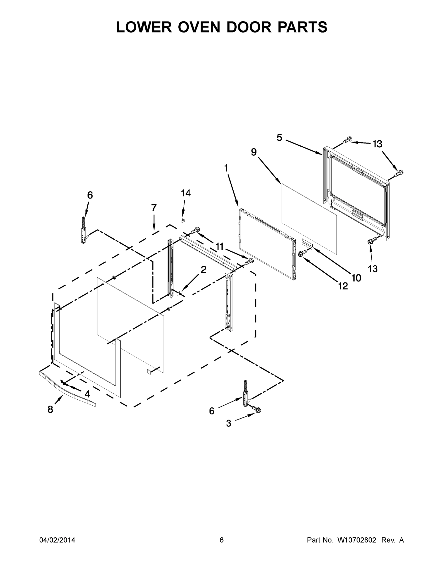 04 - LOWER OVEN DOOR PARTS