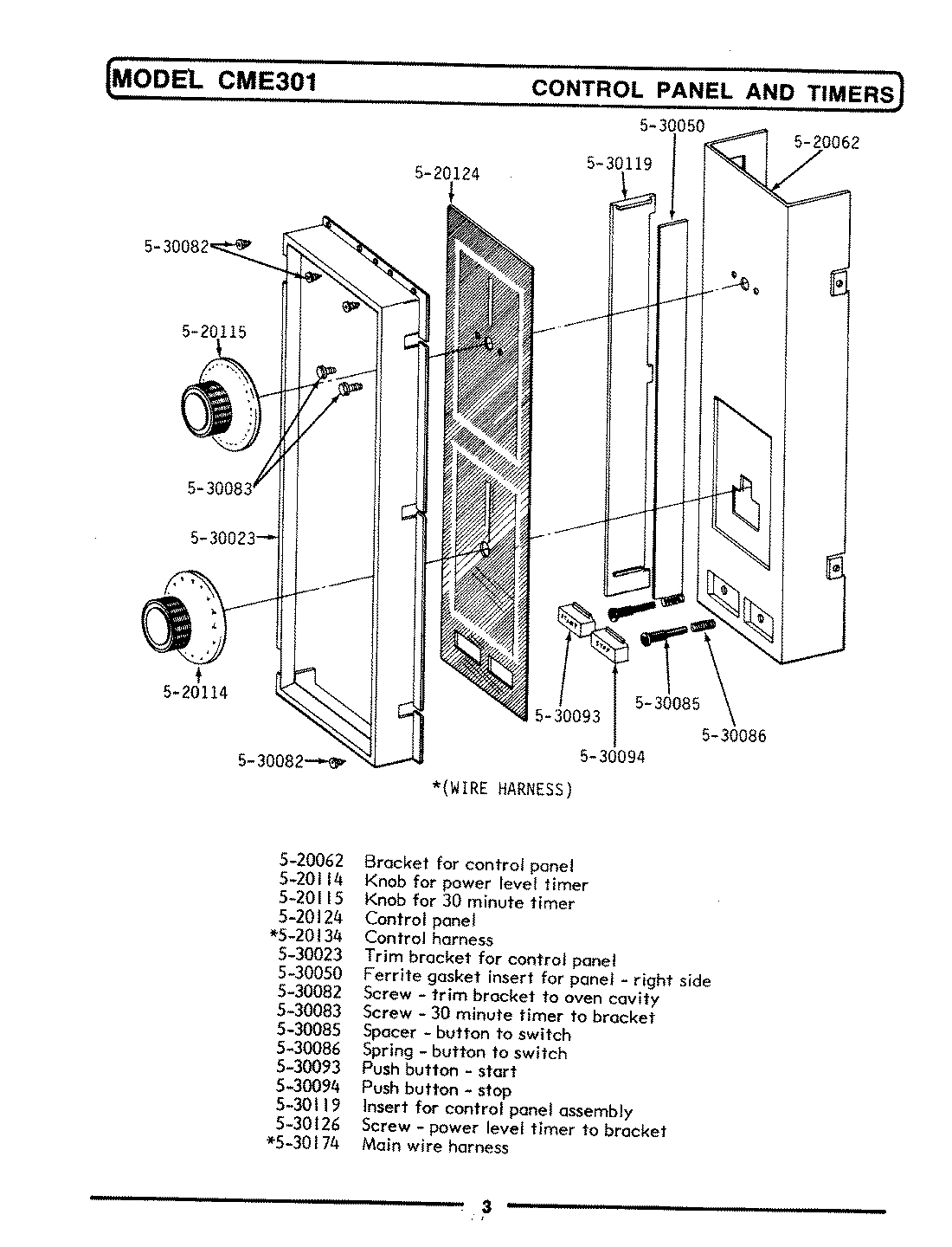 05 - CONTROL PANEL & TIMER (FRONT-CME301)