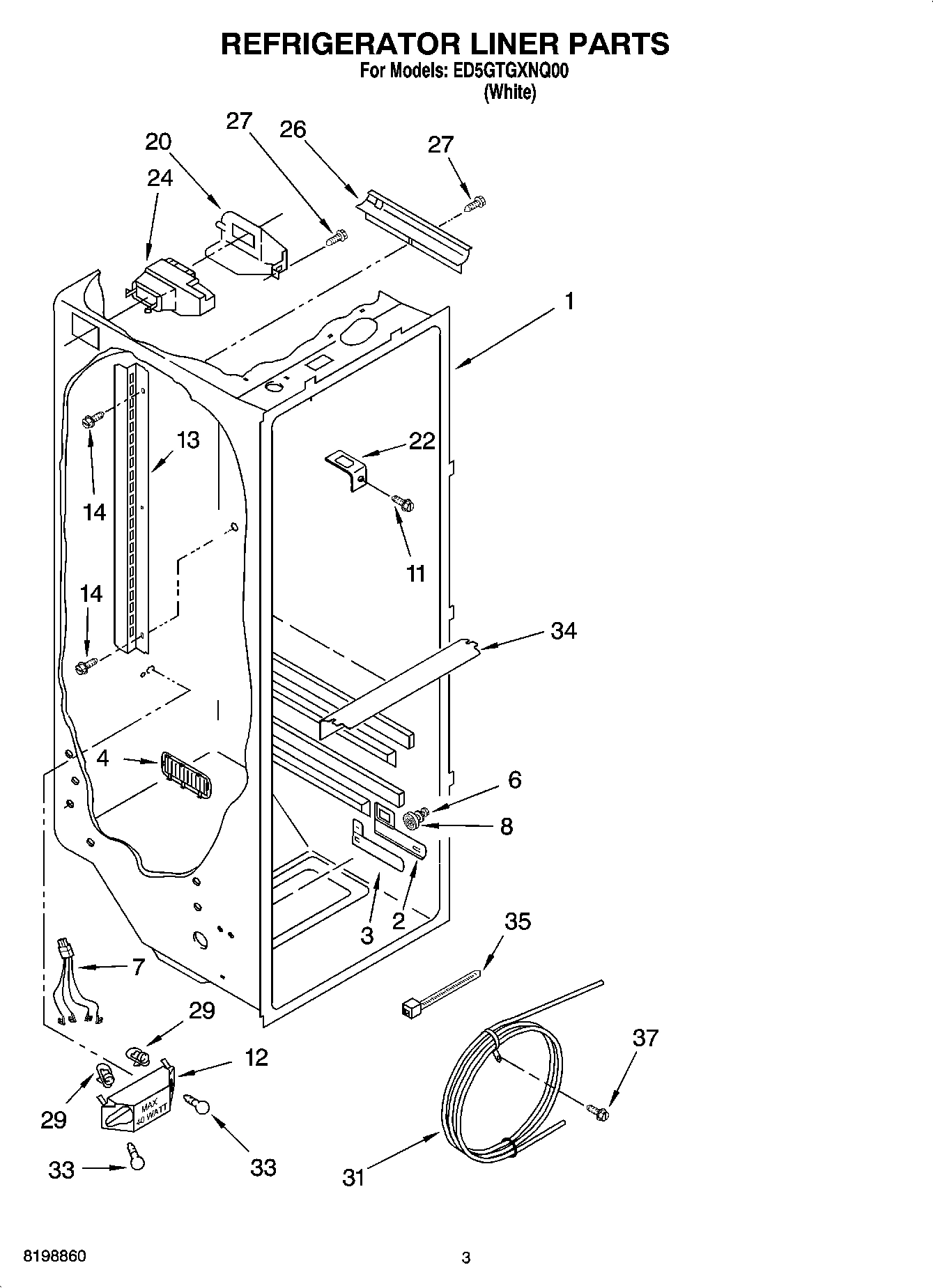 02 - REFRIGERATOR LINER PARTS