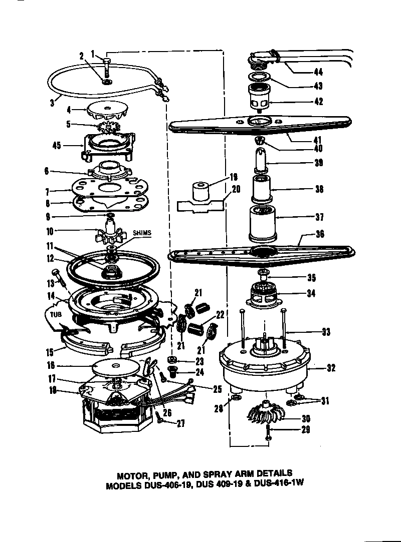 07 - MOTOR, PUMP, AND SPRAY ARM DETAILS