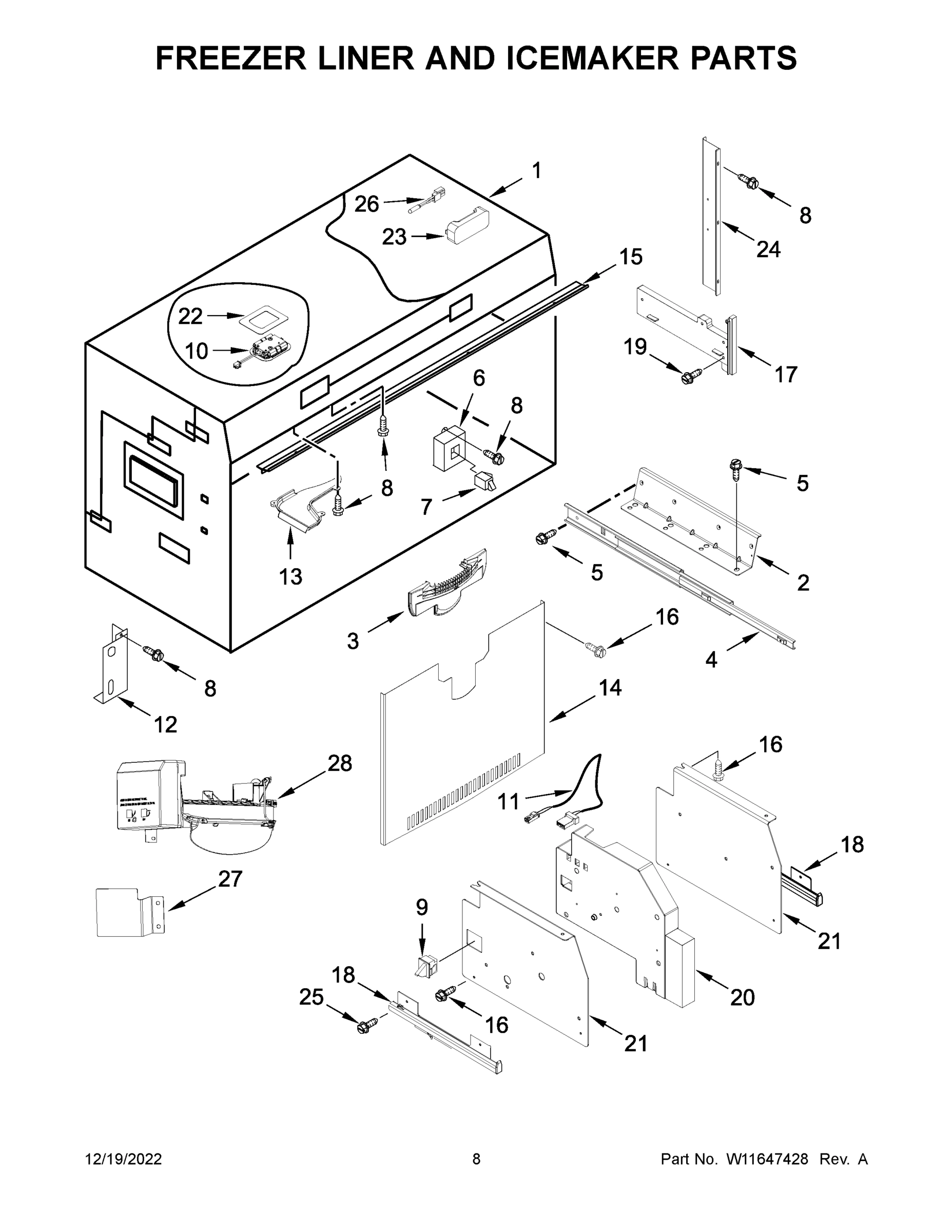 05 - FREEZER LINER AND ICEMAKER PARTS