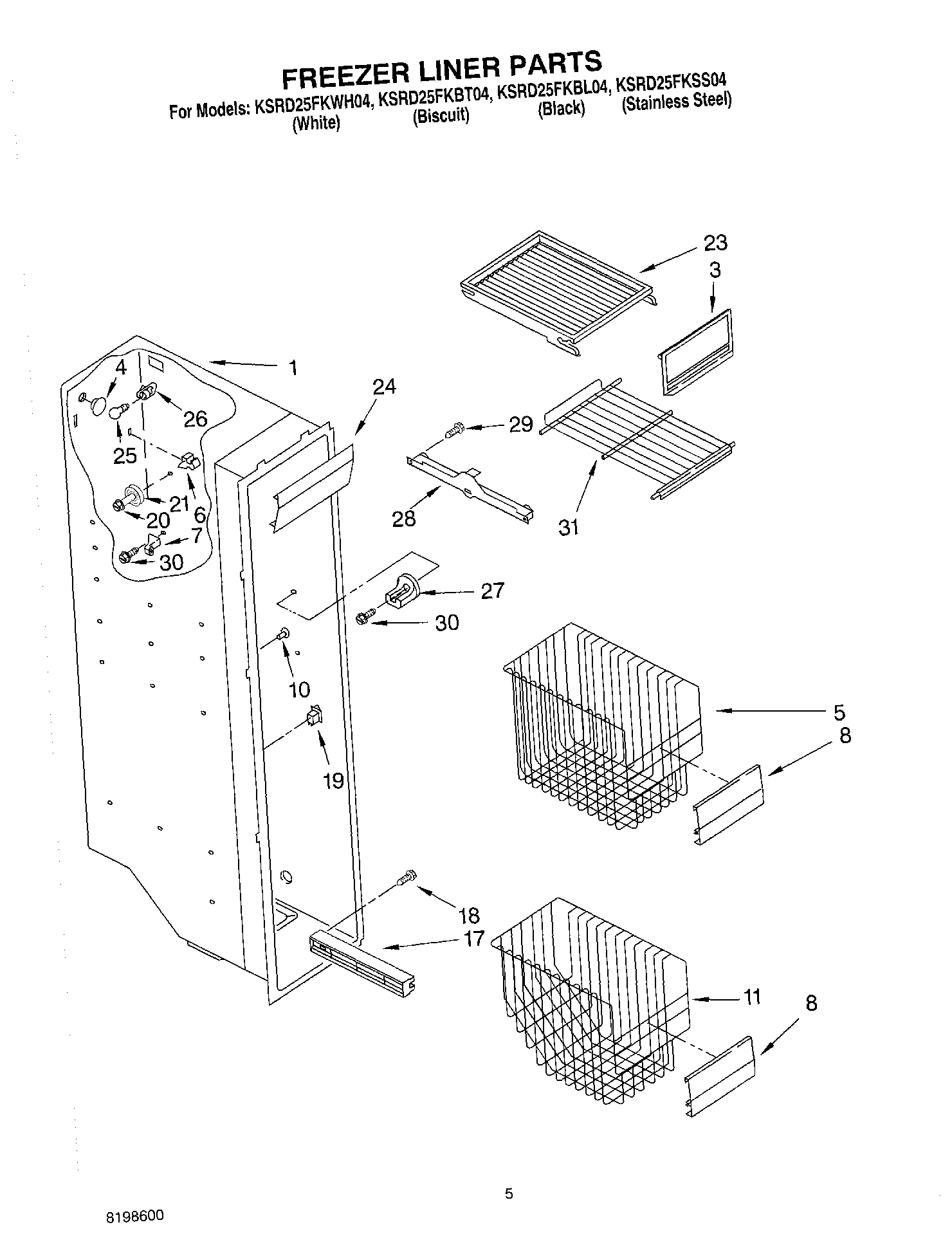 04 - FREEZER LINER PARTS