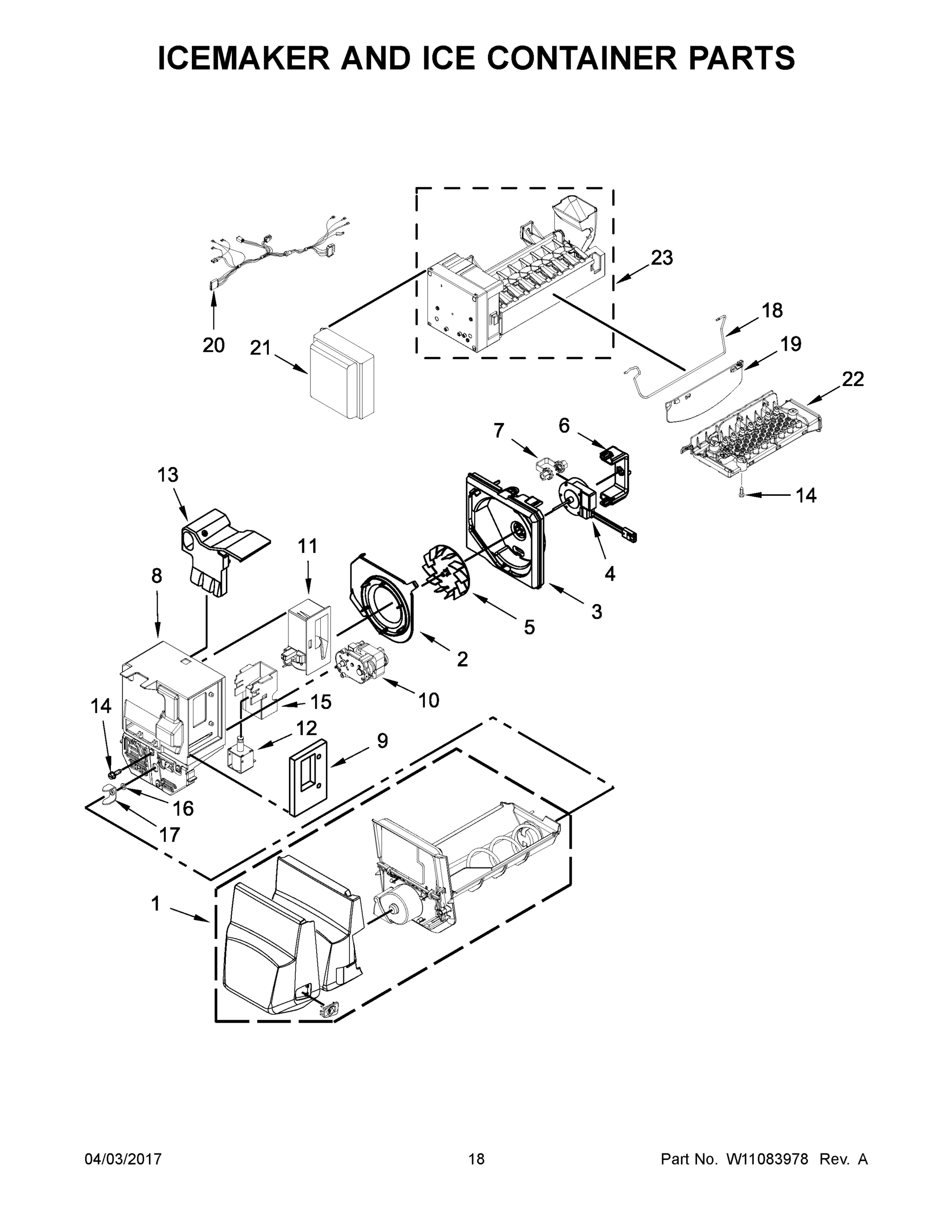 10 - ICEMAKER AND ICE CONTAINER PARTS