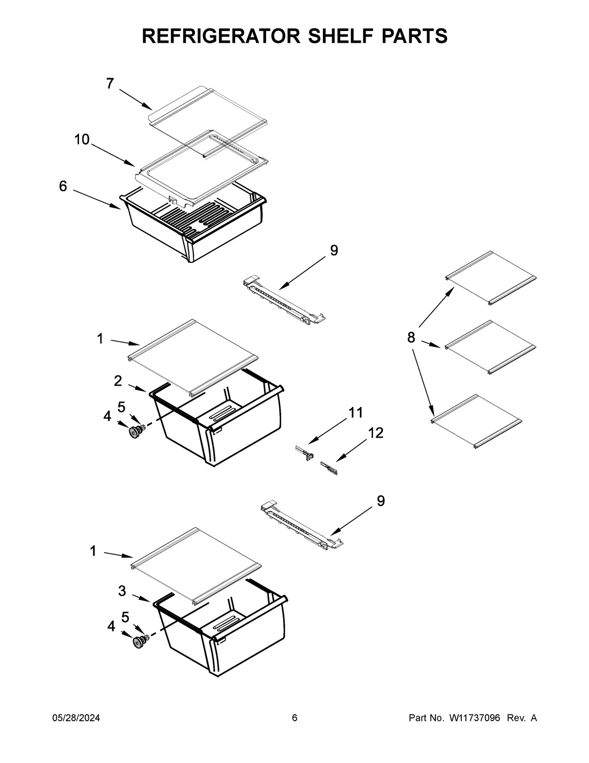 04 - REFRIGERATOR SHELF PARTS