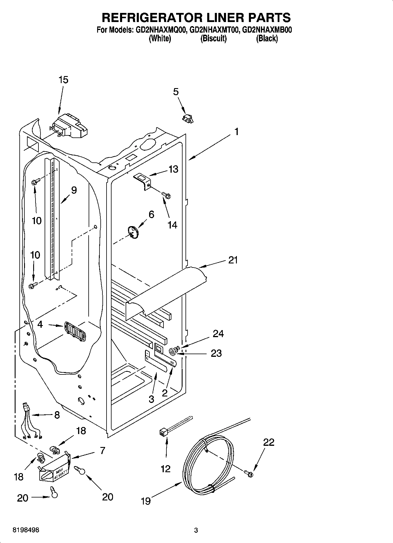 02 - REFRIGERATOR LINER PARTS