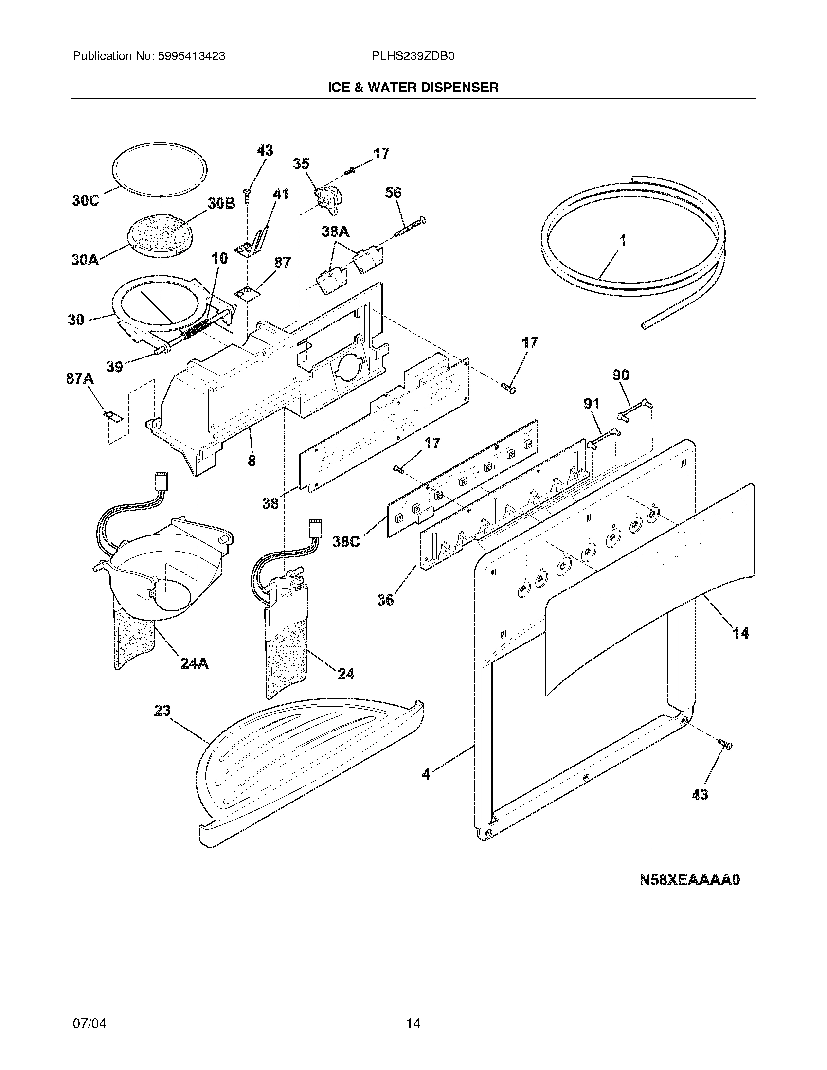 15 - ICE & WATER DISPENSER