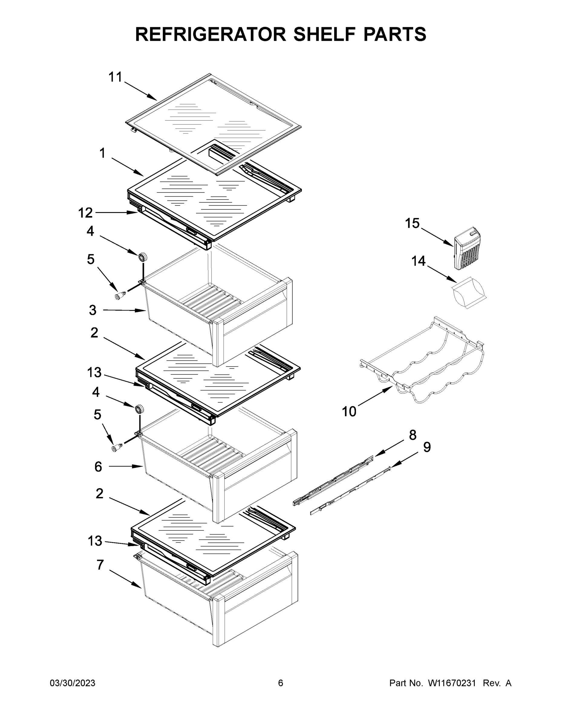 04 - REFRIGERATOR SHELF PARTS