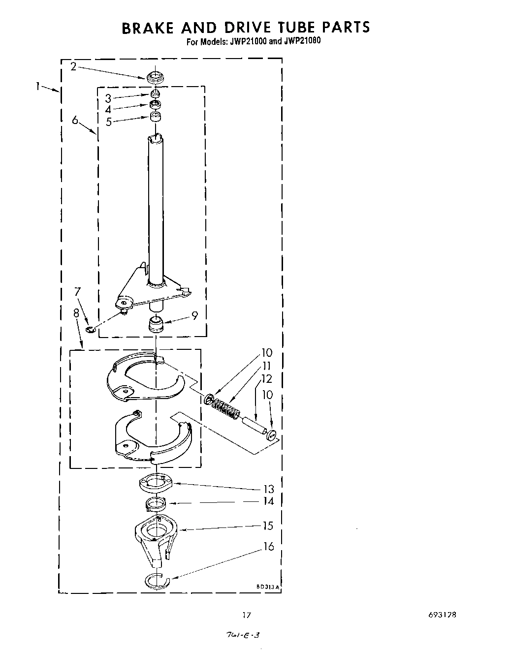 14 - BRAKE AND DRIVE TUBE